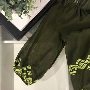 STYLUS Tops - Stylus Olive Boho Blouse STYLUS Tops - Stylus Olive Boho Blouse